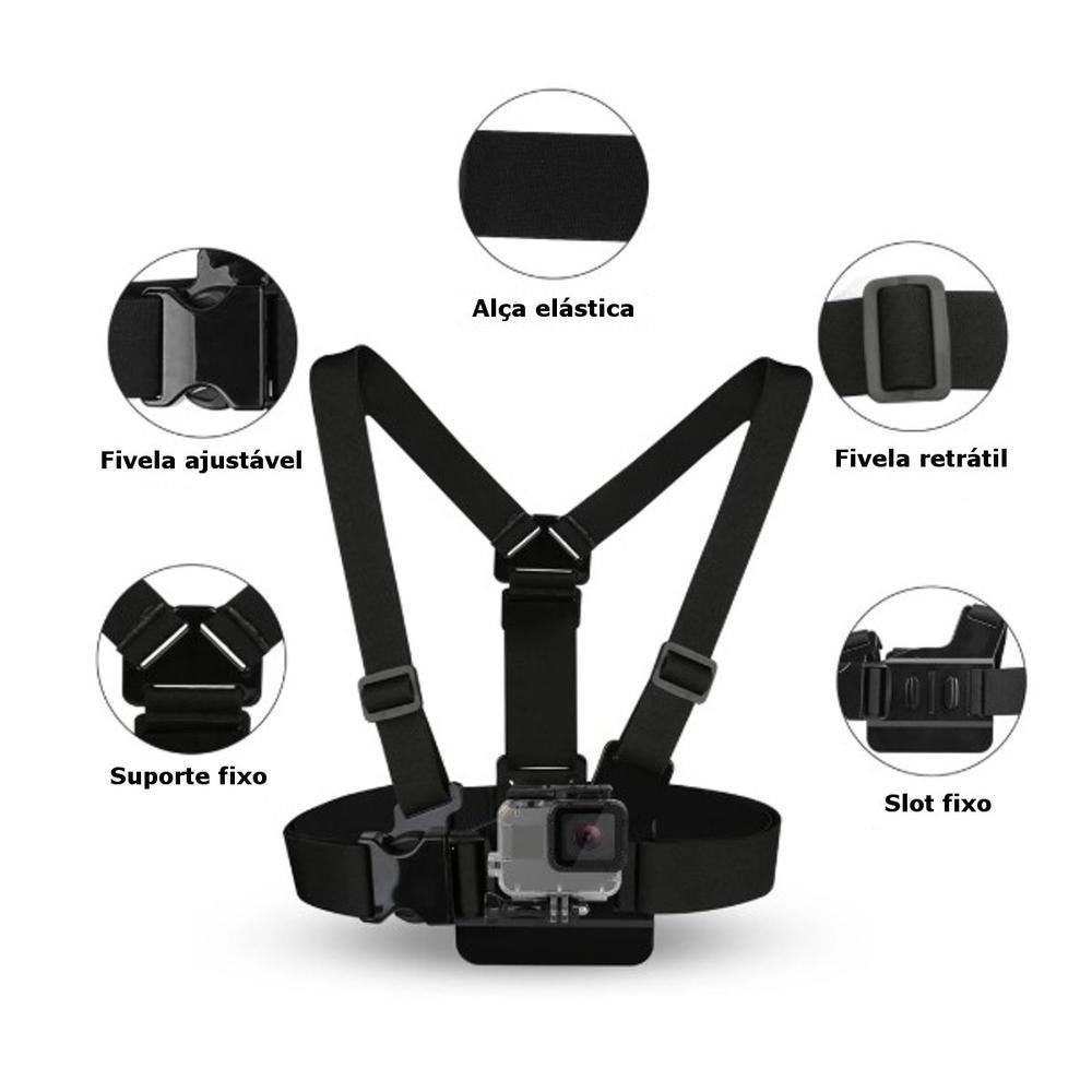 Suporte para Câmeras Gopro E Similares, Shoot De Peito Chest Mount Harness, Preto Suporte para Câmeras Gopro E Similares, Shoot De Peito Chest Mount Harness, Preto