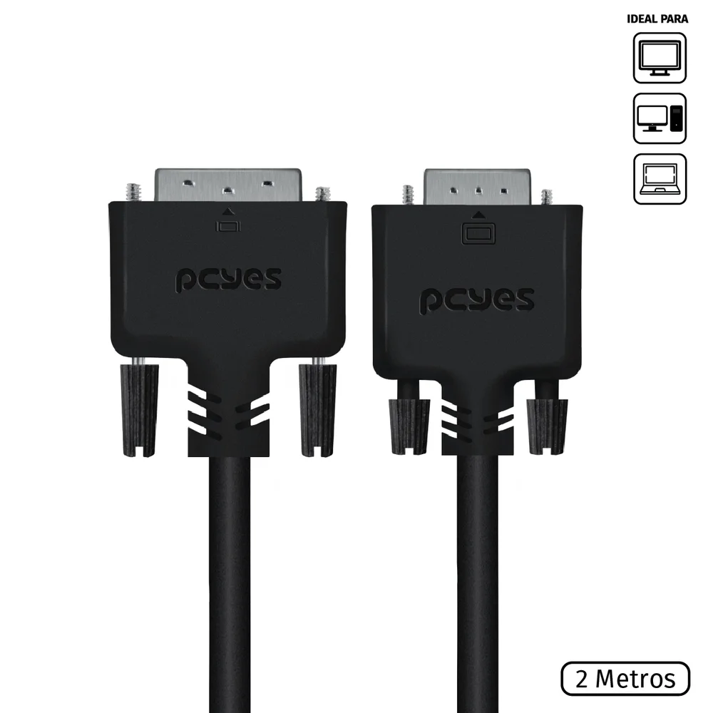 Imagem 3 de 5 do produto Cabo DVI-I 24+5 Para VGA, 15 Pinos Macho, 2M - PDVM15-2
