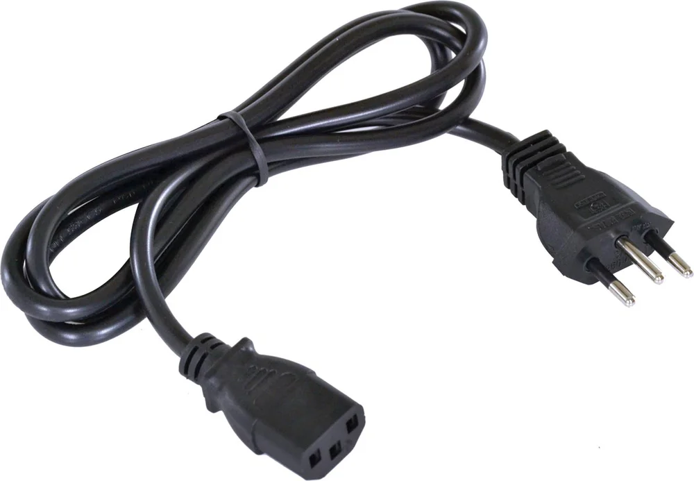Imagem 2 de 5 do produto Cabo De Forca Tripolar Para Fonte 3x0.50 Mm, 250v, 10a, 1.2 Metros