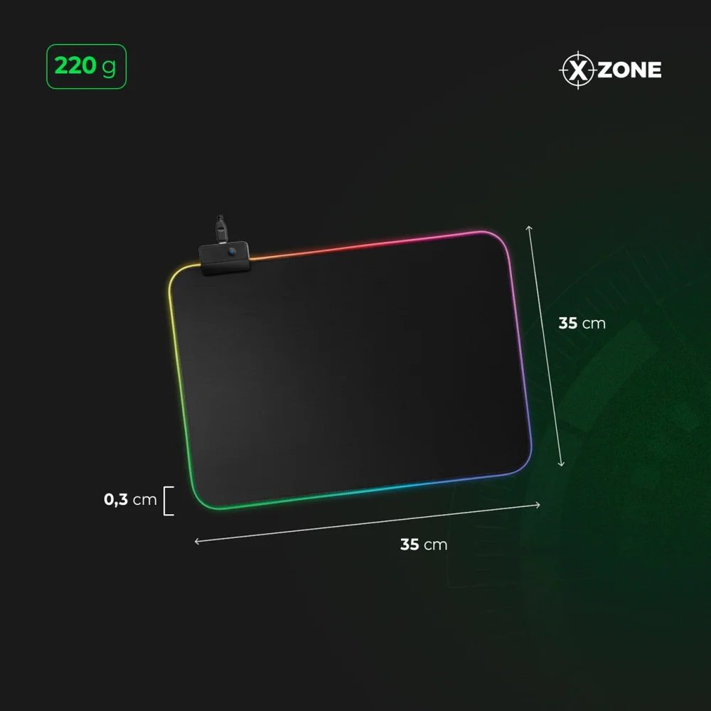 Mousepad Gamer, Preto, RGB Xzone, Gmp-01. Mousepad Gamer, Preto, RGB Xzone, Gmp-01.