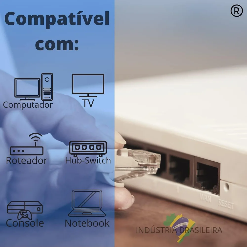 Cabo De Rede Plus Cable Pc-cbeth10001 Patch Cord Cat5e Azul 10 Metros