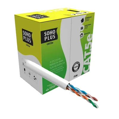 Cabo De Rede Furukawa Sohoplus, Cat5, Branco, 24awg, 305 Metros, Cmx