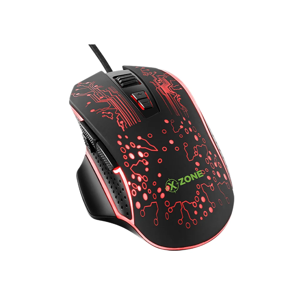 Imagem 2 de 5 do produto Mouse Gamer Com Fio Xzone Gmf-03, RGB, 3200 Dpi, 8 Botões, Preto