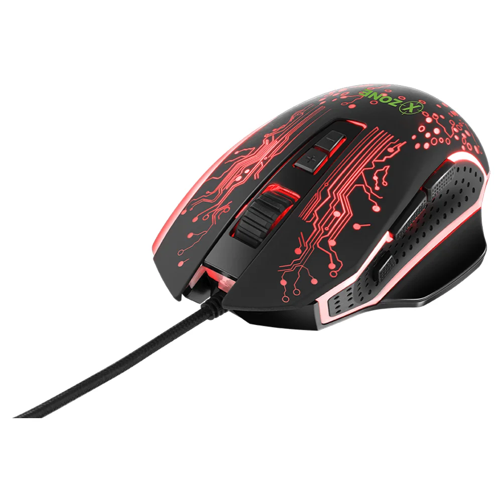 Imagem 3 de 5 do produto Mouse Gamer Com Fio Xzone Gmf-03, RGB, 3200 Dpi, 8 Botões, Preto