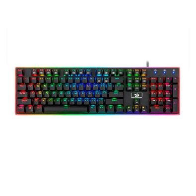 Teclado Gaming Redragon Ratri K595-RGB Preto Us Projetado com Switch black da Redragon, exigindo menos força de atuação comparado aos marrons e prod