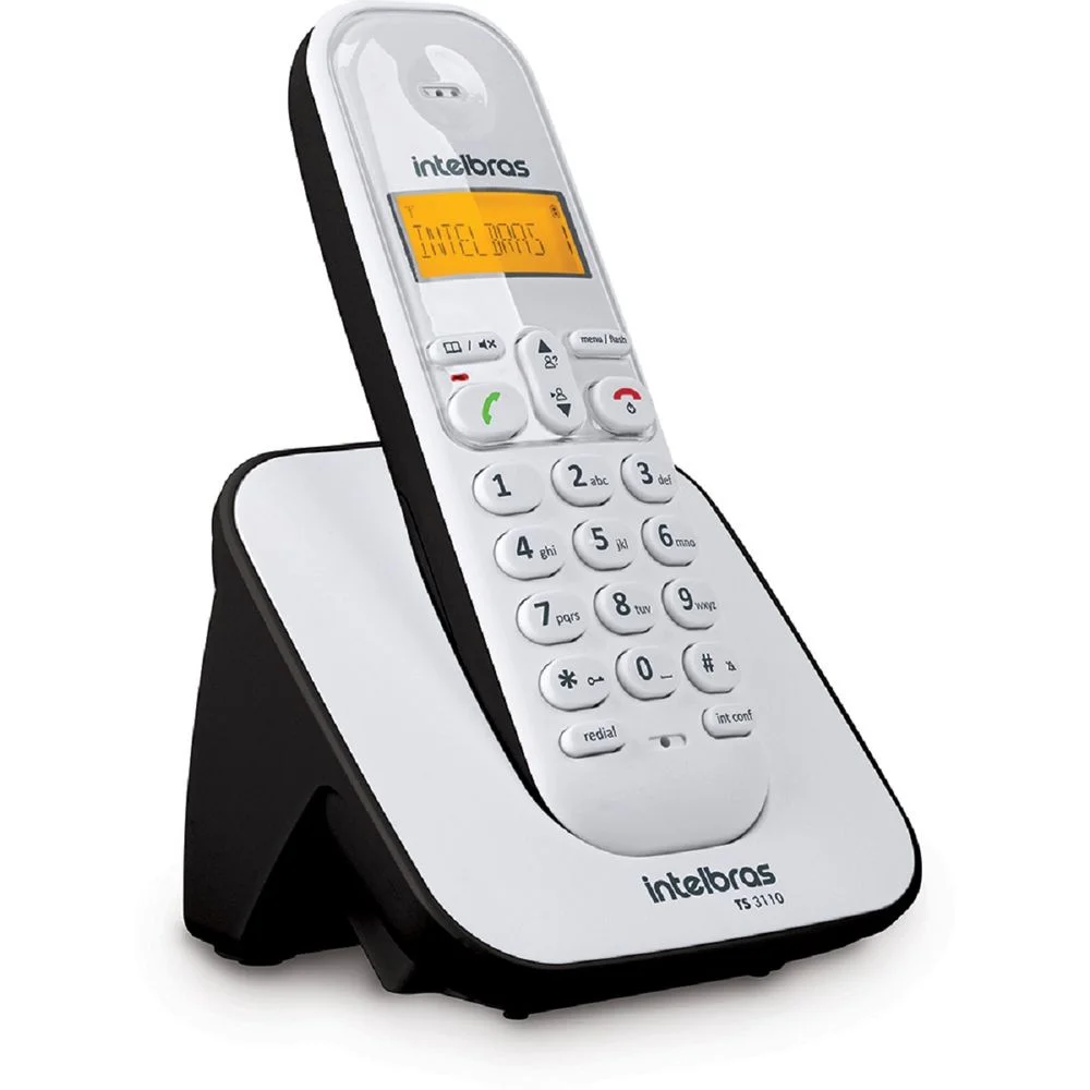 Imagem 3 de 5 do produto Telefone Sem Fio Intelbras, ID, Branco E Preto - TS3110