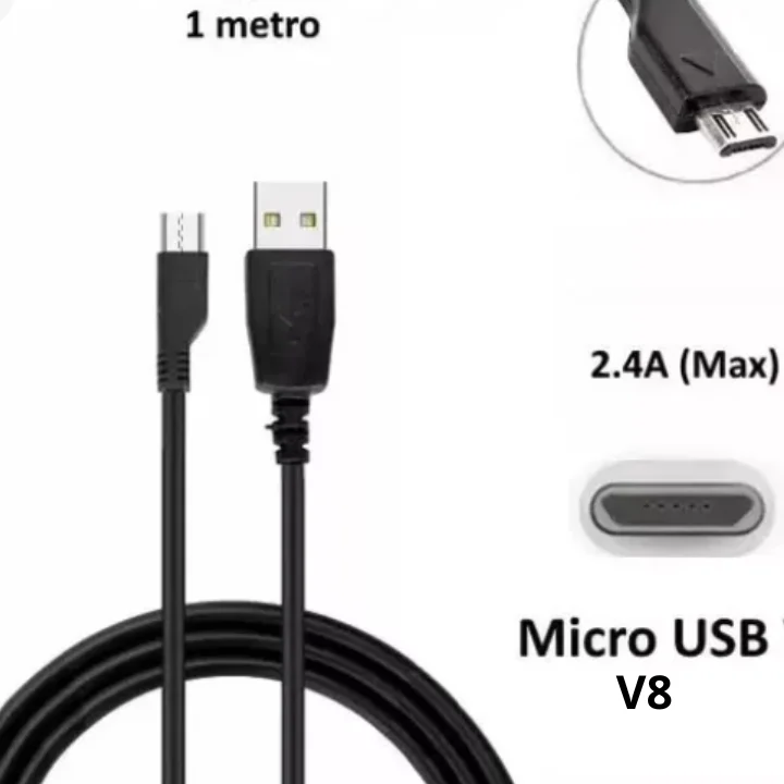 Imagem 3 de 5 do produto Cabo USB A Macho Para USB V8 Lelong LE-1024 1 Metro Preto