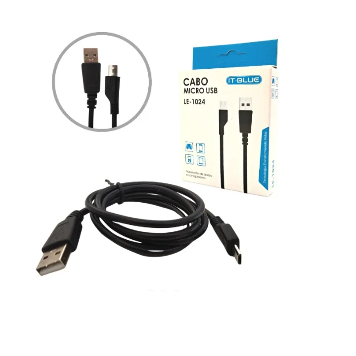 Imagem 5 de 5 do produto Cabo USB A Macho Para USB V8 Lelong LE-1024 1 Metro Preto