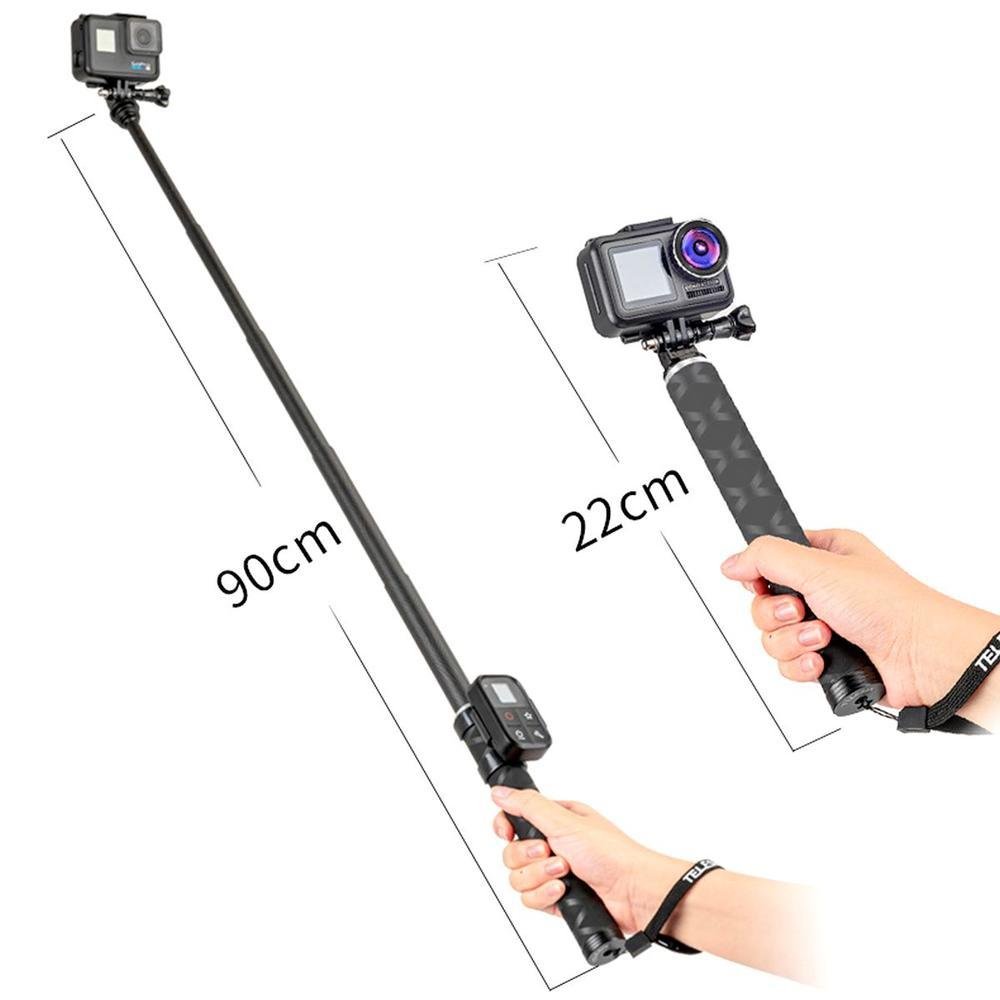 Imagem 3 de 5 do produto Bastão Selfie Fibra De Carbono 90cm Gopro E Similares - Telesin