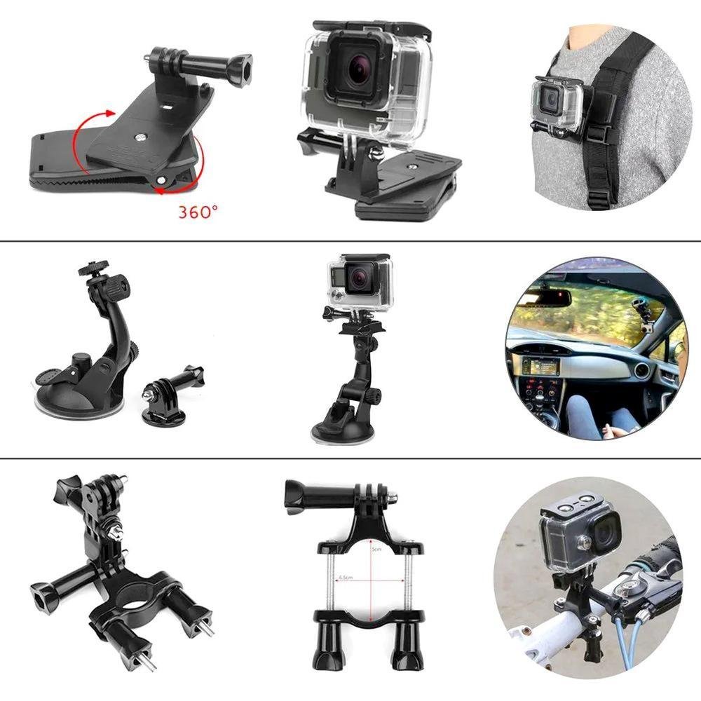 Kit De Acessórios E Suportes Para Câmeras Gopro E Similares Kit De Acessórios E Suportes Para Câmeras Gopro E Similares