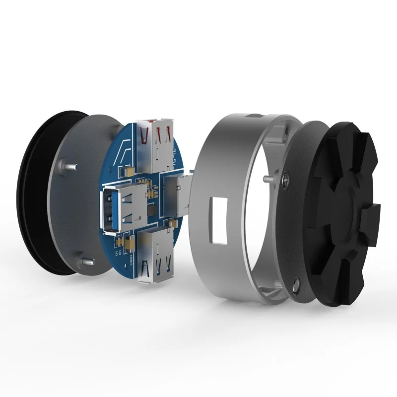 Imagem 2 de 5 do produto Hub De Aluminio - 4 Portas Usb 3.0 Com Função De Apoio - Ans1 - Orico - Prata