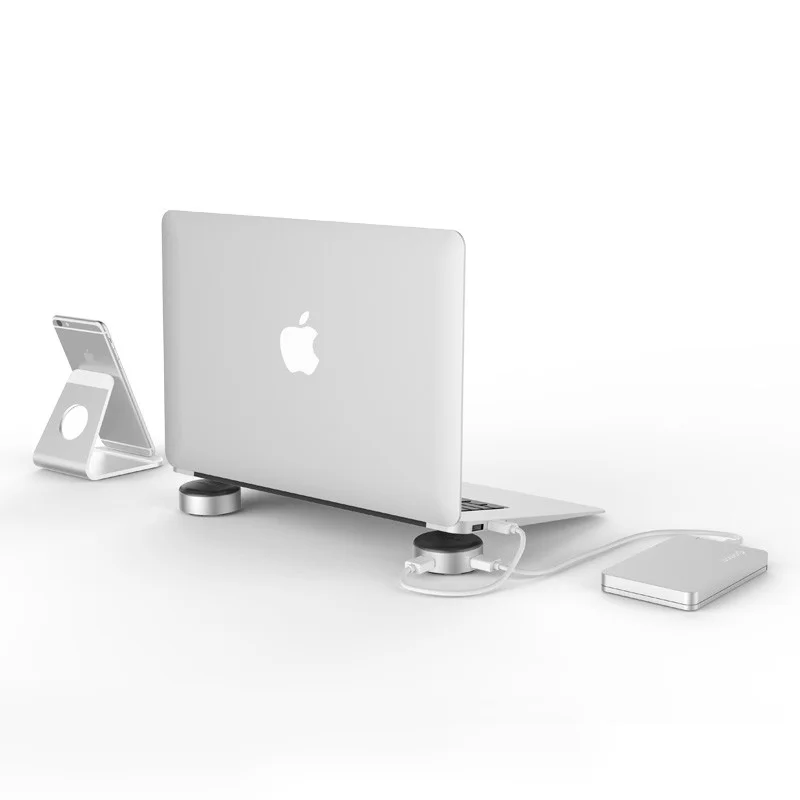 Imagem 3 de 5 do produto Hub De Aluminio - 4 Portas Usb 3.0 Com Função De Apoio - Ans1 - Orico - Prata