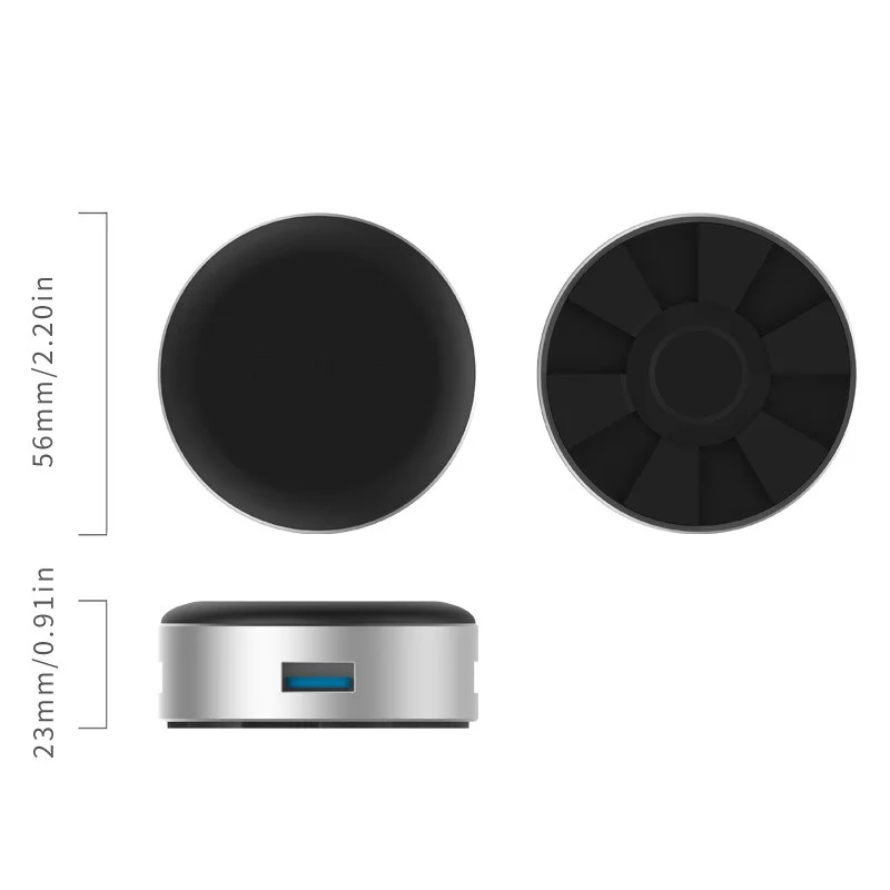Imagem 5 de 5 do produto Hub De Aluminio - 4 Portas Usb 3.0 Com Função De Apoio - Ans1 - Orico - Prata