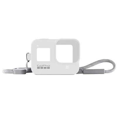 Capa Silicone Gopro Hero 8 + Cordão Ajustável - Sleeve + Lanyard Cor Branco