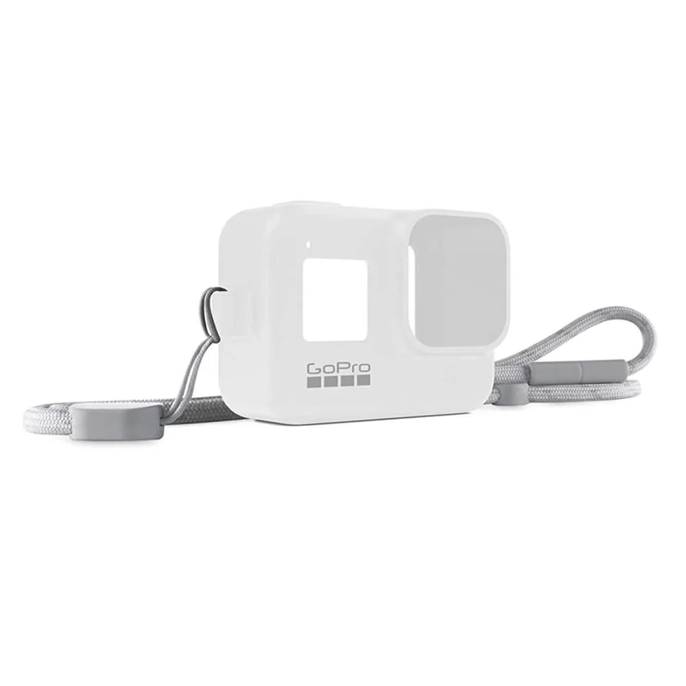 Capa Silicone Gopro Hero 8 + Cordão Ajustável - Sleeve + Lanyard Cor Branco