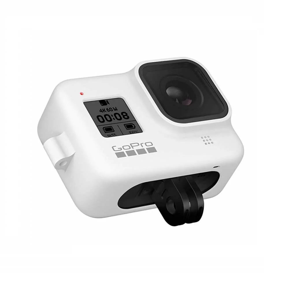 Capa Silicone Gopro Hero 8 + Cordão Ajustável - Sleeve + Lanyard Cor Branco