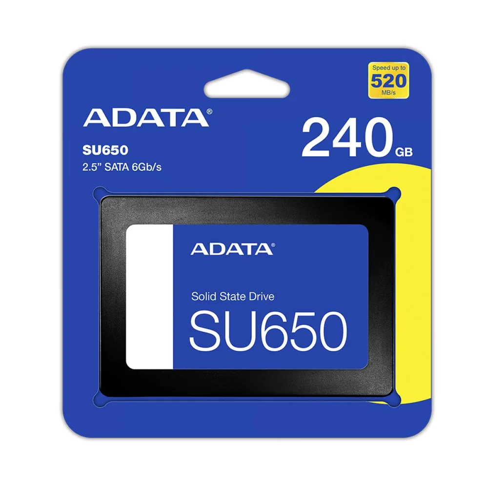 Imagem 5 de 5 do produto SSD Adata Su650 240GB, Leitura 520 MB/s, Gravação 450MB/s - Asu650ss-240gt-r