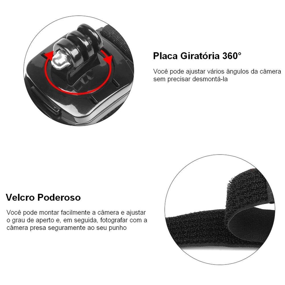 Imagem 5 de 5 do produto Suporte Punho Pulso 360º Para Gopro E Similares