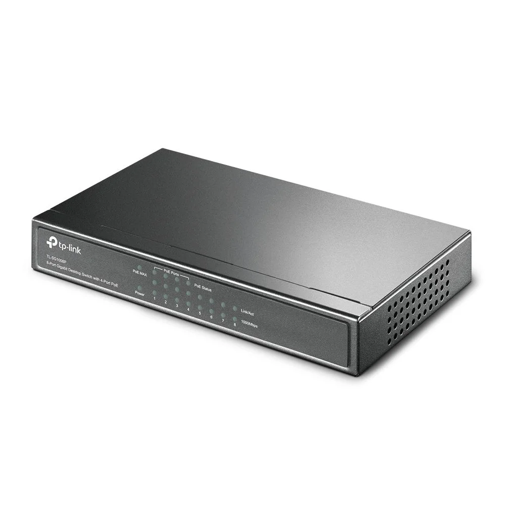 Imagem 5 de 5 do produto Switch 8 Portas Tp-link Tl-sg1008p 4 Portas Poe  Gigabit 10/100/1000mbps Rack