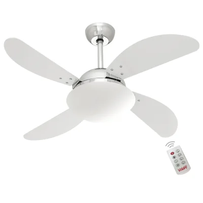 Ventilador De Teto Volare Cromado Vr42 Fly Branco 127V e Controle Remoto