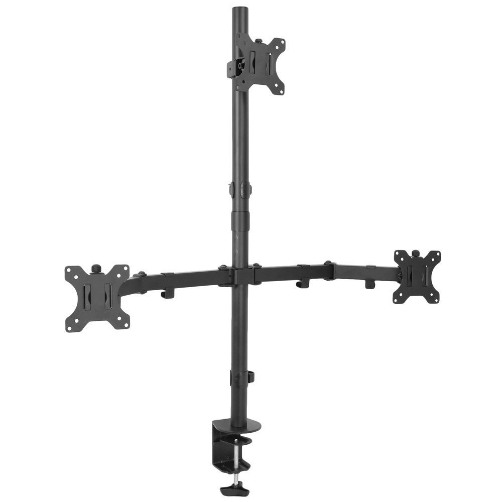 Suporte Fixo Para 3 Monitores, 15pol Até 32pol, Central Suportes CTM33C, Base Morsa, Ajuste De Altura, E Convergência - CTM33C