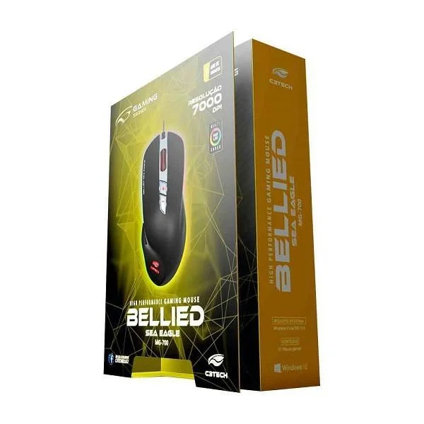 Imagem 5 de 5 do produto Mouse Gamer C3Tech Bellied, 7000 DPI, 7 Botões, Com LED RGB - MG-700BK