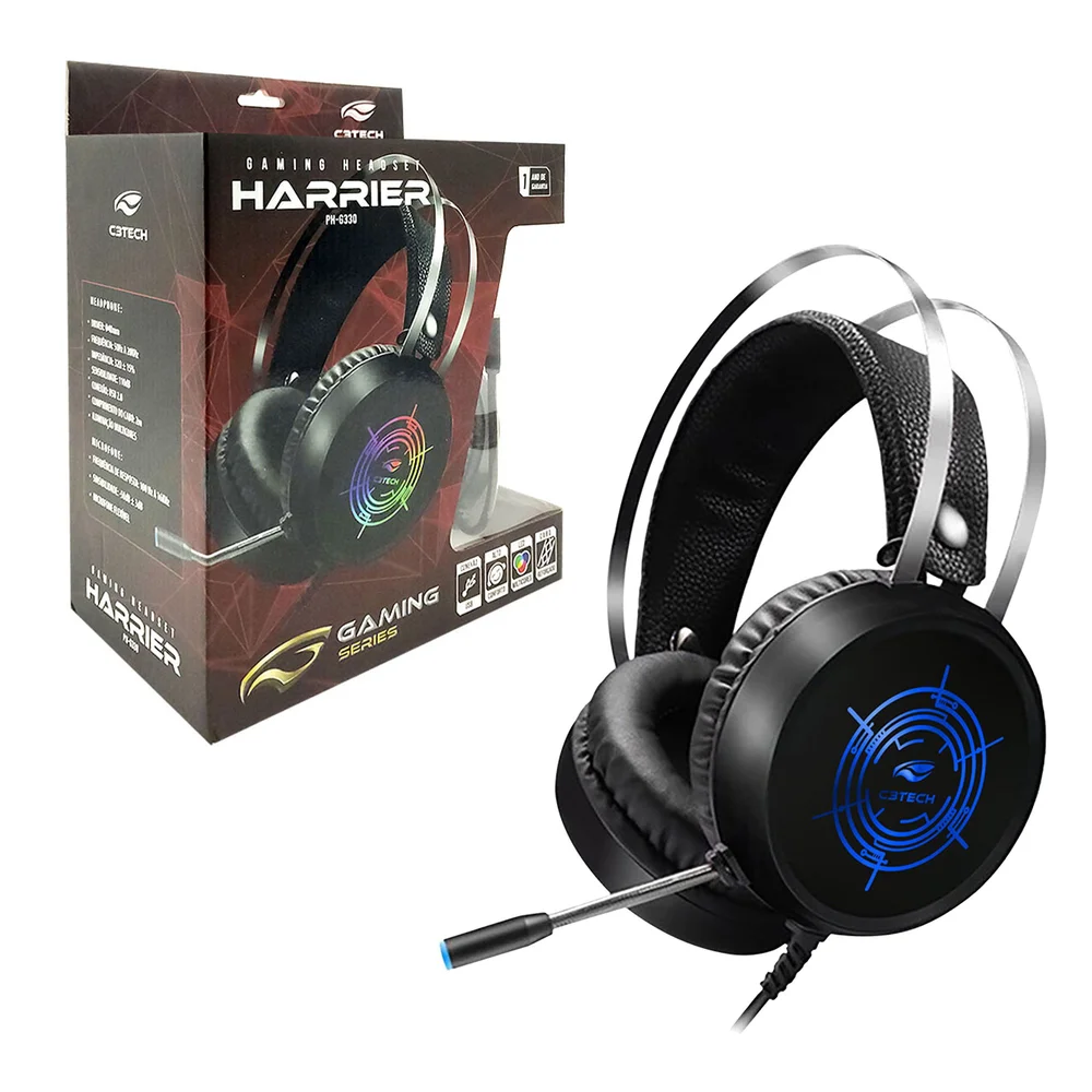 Imagem 5 de 5 do produto Headset Gamer, C3Tech, Harrier Ii, Rgb, Com Microfone, Usb, Ph-g330bkv2