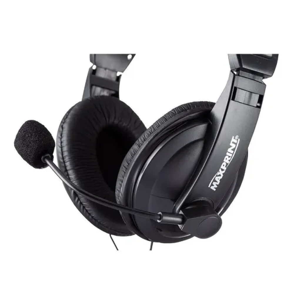 Imagem 5 de 5 do produto Headset Maxprint Profissional 6011444, Com Microfone, P2, Preto