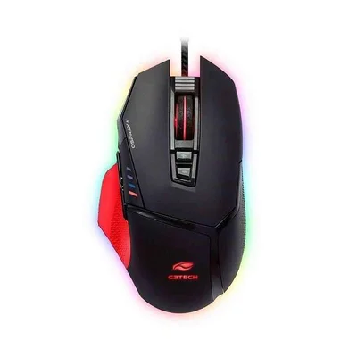 Mouse Gamer C3Tech Osprey, LED, 12000 DPI, 8 Botões, Preto - MG-800BK