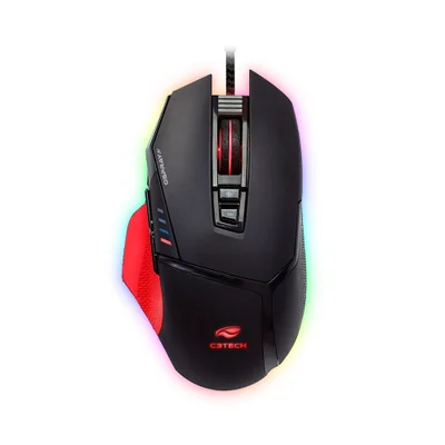 Mouse Gamer C3Tech Osprey, LED, 12000 DPI, 8 Botões, Preto - MG-800BK