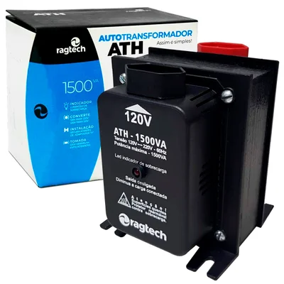 Auto Transformador Ragtech Ath 1500 1500va/750w Máximo, Ent. 120v/220v Saída 120v/220v - 20ath4474