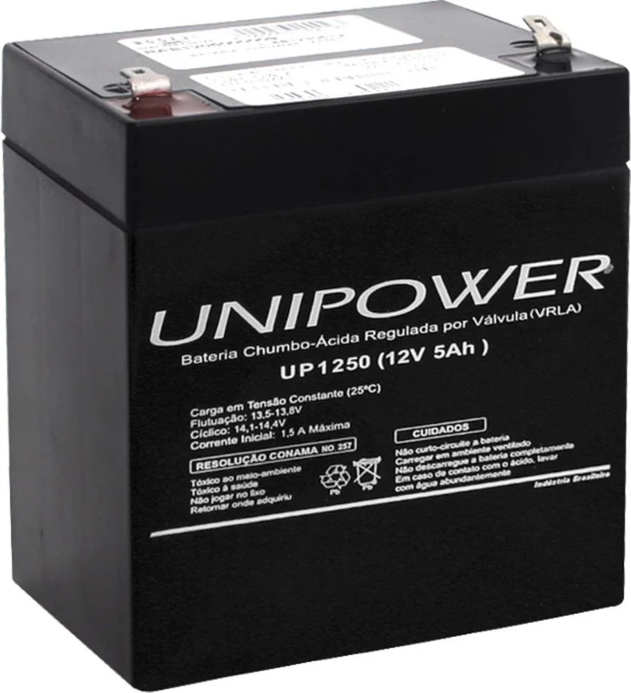 Imagem 5 de 5 do produto Bateria Unipower Para Nobreak, Up1250-06c013, F187, 12v, 5.0ah.