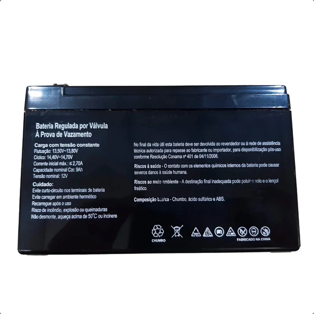 Bateria Selada P/ Nobreak Sec Power, 12v/9ah (8,5ah), Chumbo-ácida Agm-vrla - Sp12-9