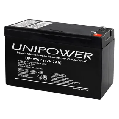 Bateria Unipower Para Nobreak Up1270e, F18,7 12V, 7.0Ah