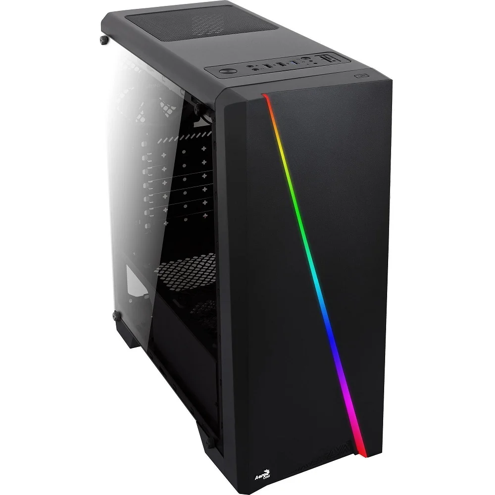 Imagem 2 de 5 do produto Gabinete AeroCool Cylon Mid Tower, RGB LED, ATX, Lateral de Acrílico, Preto - 63858