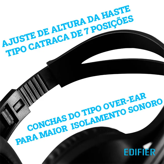 Imagem 2 de 5 do produto Fone De Ouvido Headset Edifier K800 Over Ear Com Microfone Para Pc E Conexão Usb Preto