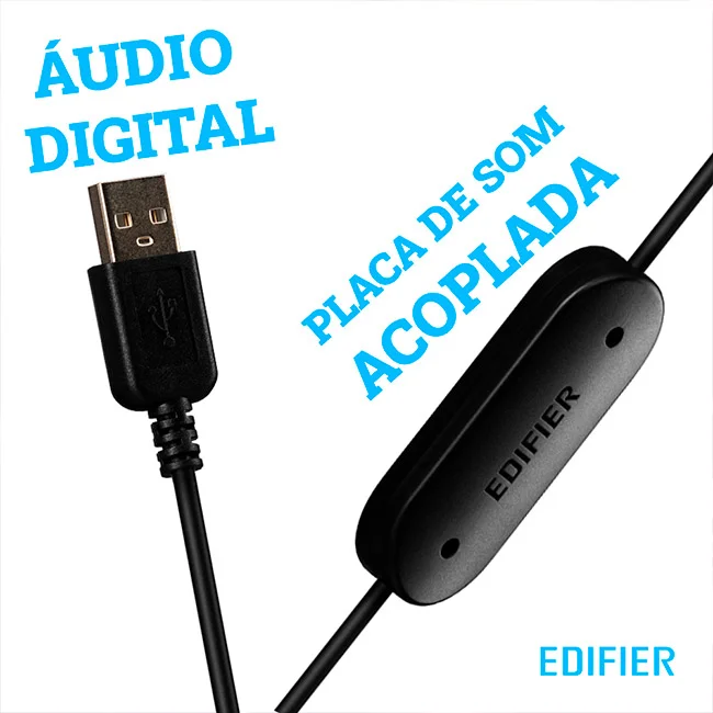Imagem 4 de 5 do produto Fone De Ouvido Headset Edifier K800 Over Ear Com Microfone Para Pc E Conexão Usb Preto