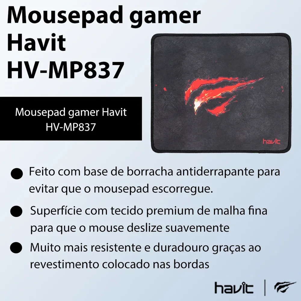 Imagem 4 de 5 do produto Mousepad Havit PC Series Hv-mp837 - Preto.