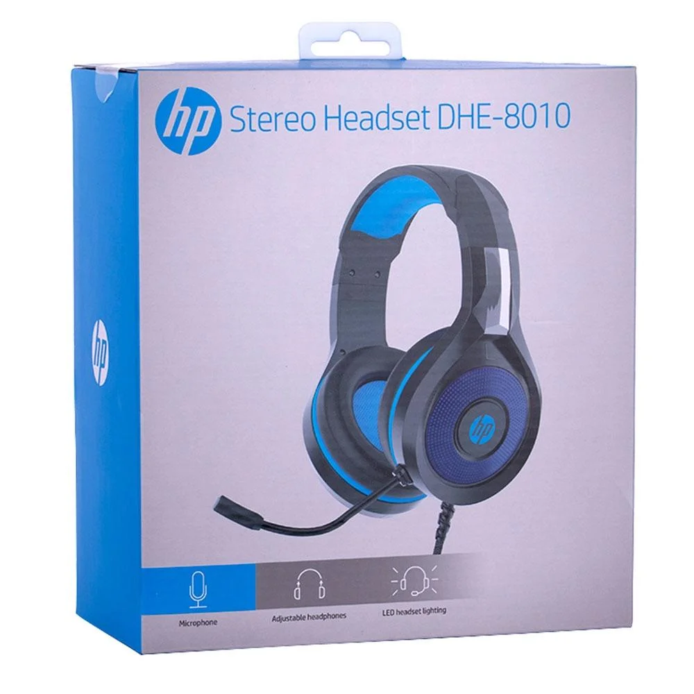 Imagem 3 de 5 do produto Fone Headset Dobrável USB/P2, Preto E Azul - DHE-8010
