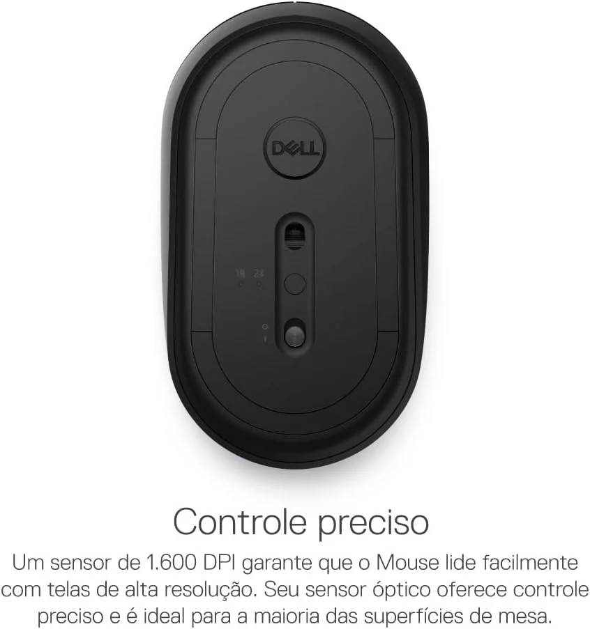 Imagem 5 de 5 do produto Mouse, Sem Fio, Dell, Ms3320w - 1600dpi - Bluetooth Ou Receptor Usb