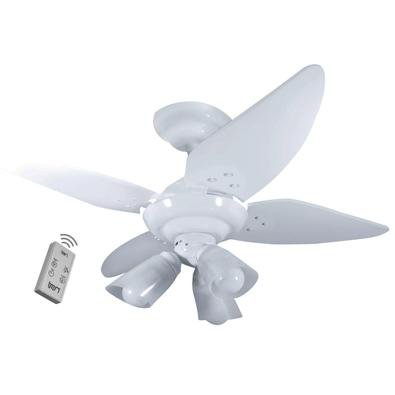 Ventilador Lustre Manour Branco 110V 4 Pás Branca e Controle Remoto O Ventilador Lustre Manour é excelente para refrescar sua casa! Com design moderno