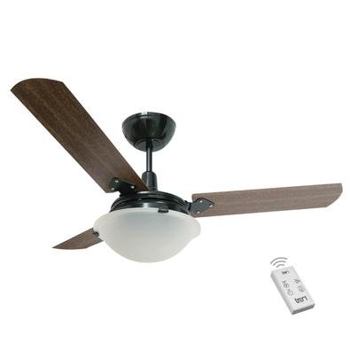 Ventilador Unions Preto 110V 3 Pás Verniz e Controle O Ventilador Unions é excelente para refrescar sua casa! Acompanha Controle Remoto. Com design mo