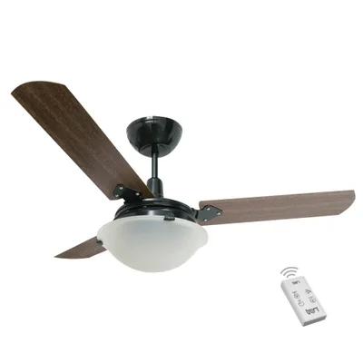 Ventilador Strill Preto 110v 3 Pás Verniz E Controle Remoto