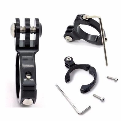 Com este acessório, você fixa a sua câmera em cilindros com diâmetros de 3,0 cm a 4,35 cm. Este suporte pode ser fixado em guidões e quadros de bicicl