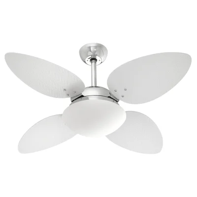 Ventilador De Teto Volare Cromado Vr42 Petalo Palmae Branco 127V
