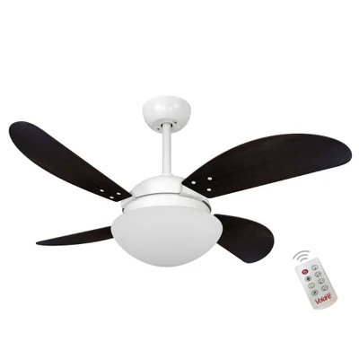 Ventilador De Teto Volare Branco Fosco Vr42 Fly Tabaco 127V e Controle Remoto