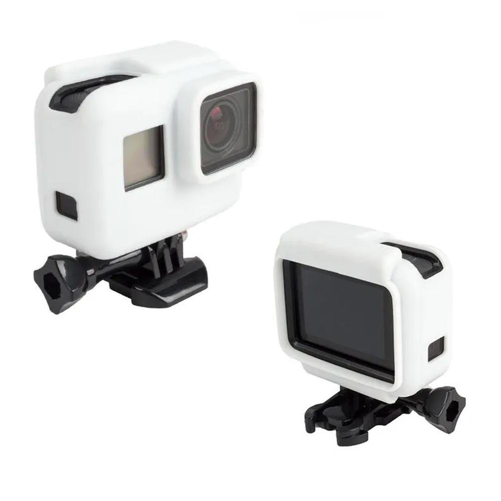 Capa Silicone Branca Para Câmeras Gopro 5/6/7 Black
