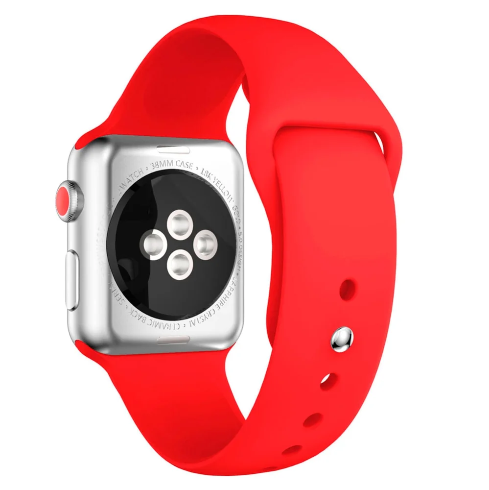 Imagem 2 de 4 do produto Pulseira Para Apple Watch 42/44mm Silicone - Vermelho | Goldentec