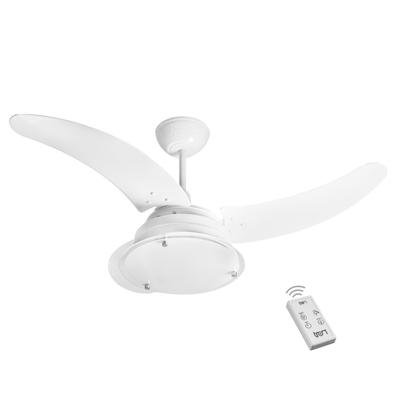 Ventilador Itália Branco 110V 3 Pás e Controle Remoto