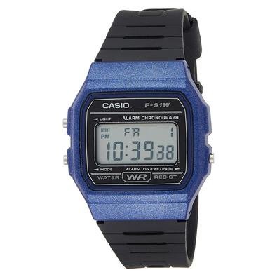 Relógio Feminino Casio Digital F-91wm-2adf Azul/preto